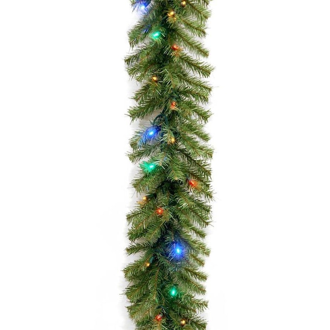National Tree Company Outdoor Pre Lit 9 Ft Fir Garland with with with ...