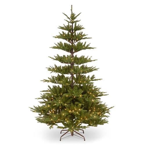 National Tree Company 7.5-ft Pre-Lit Artificial Christmas Tree with 450 Constant White Clear ...