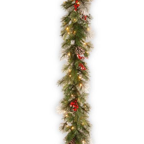 National Tree Company indoor PreLit 9Ft Winterberry Garland with with