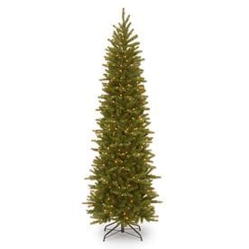 7.5' Prelit Pencil Slim Grand Fir Artificial Christmas Tree Clear Lights - National Tree Company