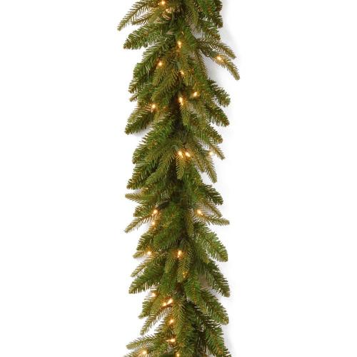 National Tree Company Outdoor Pre-Lit 9-Ft Fraser Fir Garland with with