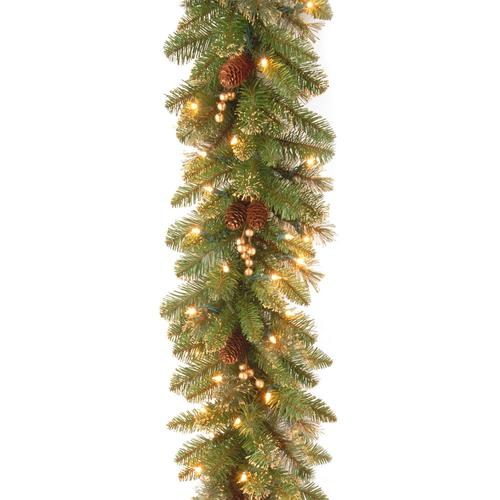 National Tree Company Outdoor Pre-Lit 9-Ft Pine Garland ...