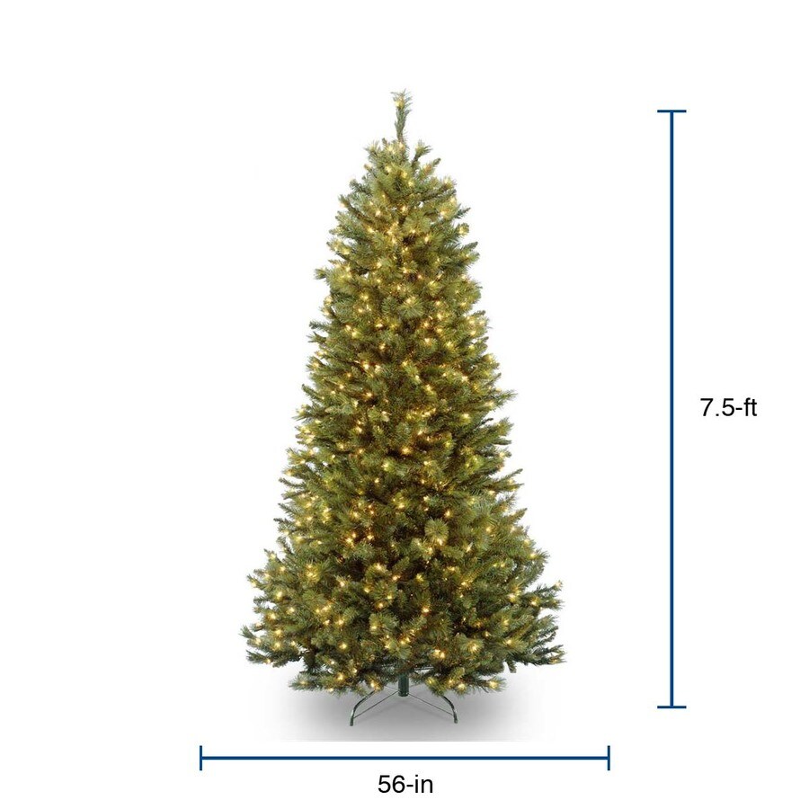National Tree Company 7.5-ft Pre-Lit Artificial Christmas Tree with 600 ...