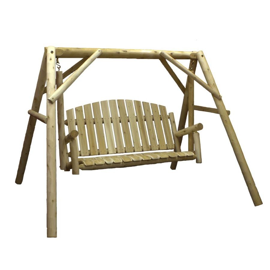 3 Person Natural Cedar Wood Outdoor Swing