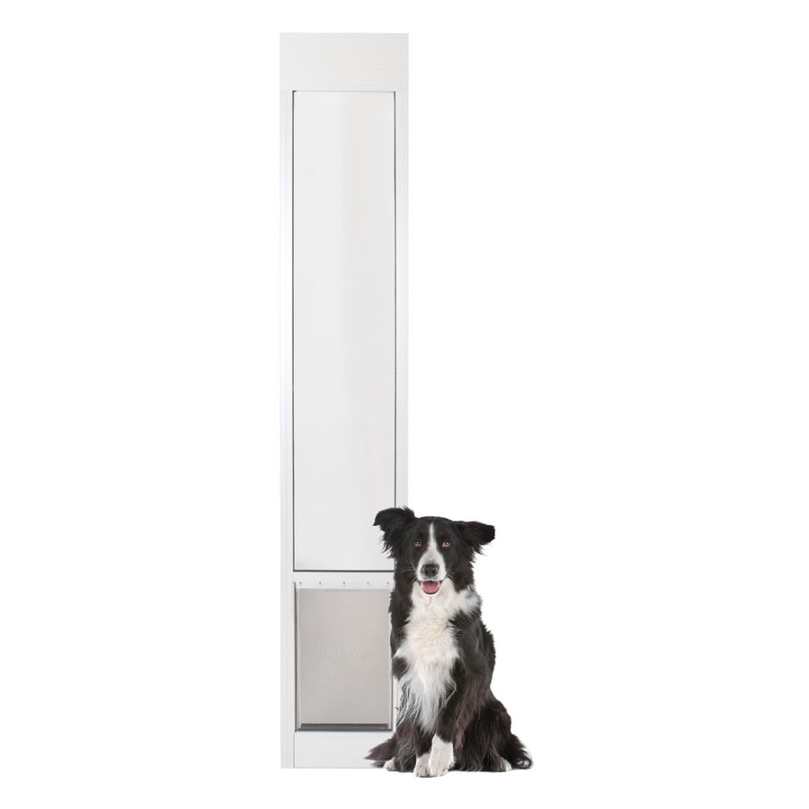 Patio Panel Large White Aluminum Sliding Pet Door Actual 16 875 In X 10 125 In