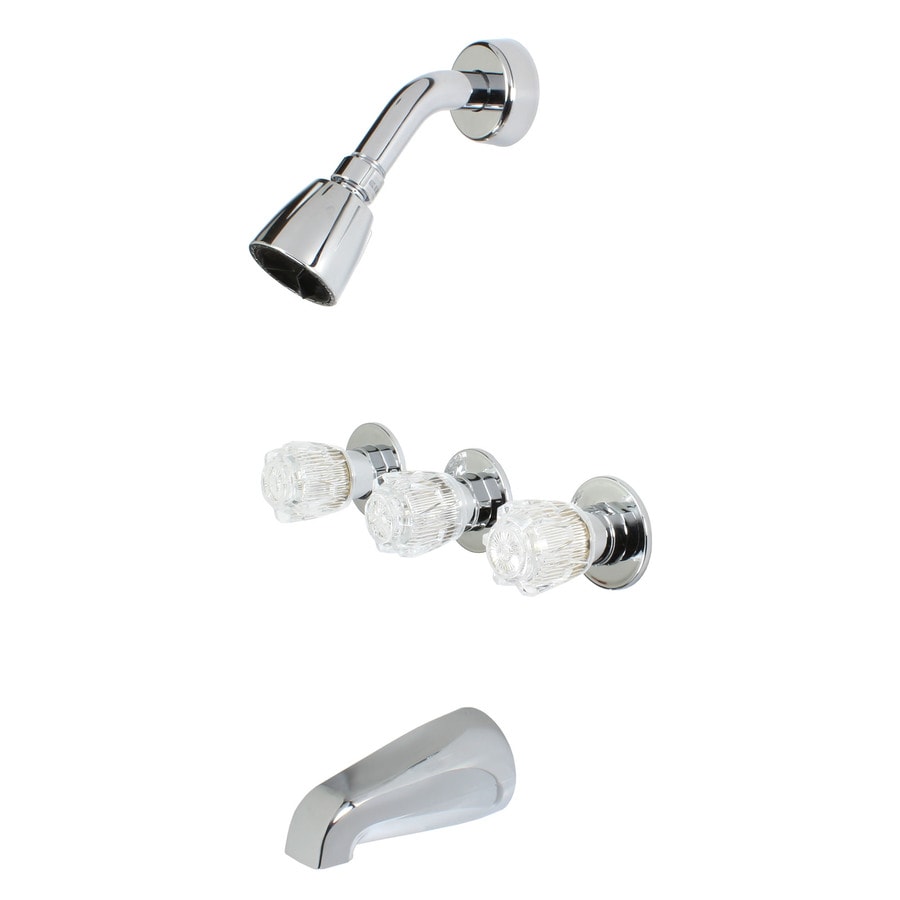 Road Home Chrome 3 Handle Bathtub And Shower Faucet With Valve