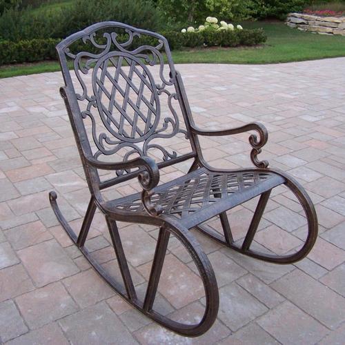 Oakland Living Mississippi Bronze Metal Rocking Chair S With Antique Bronze Woven Seat In The Patio Chairs Department At Lowes Com