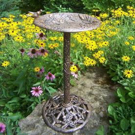 32" Hummingbird Bird Bath - Antique Bronze - Oakland Living: Sturdy Cast Aluminum, Weather-Resistant