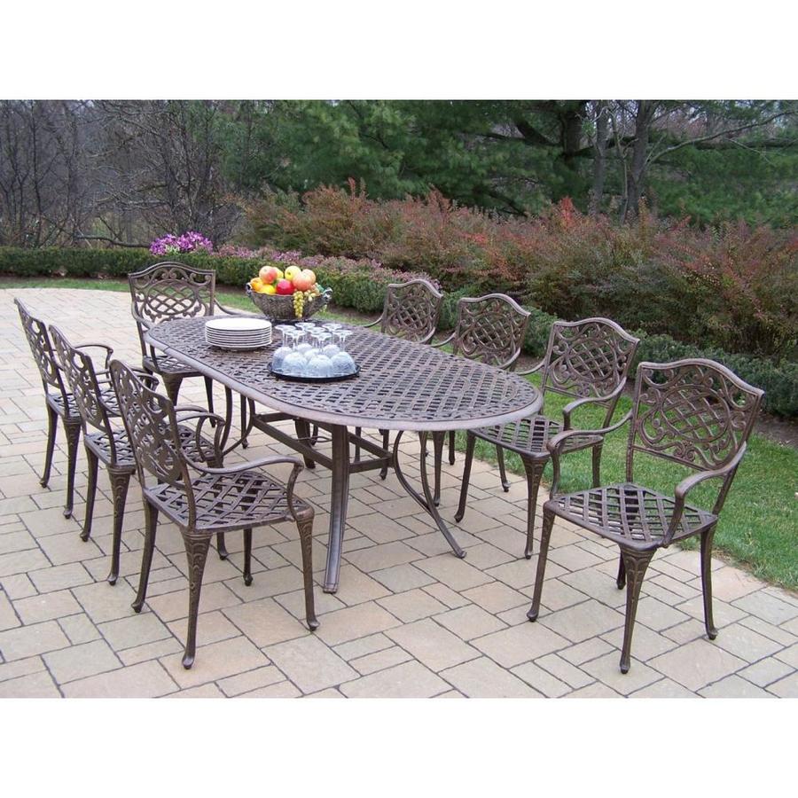 Oakland Living Mississippi 9 Piece Bronze Frame Patio Set At Lowes Com