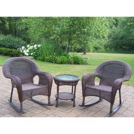 Oakland Living Patio Conversation Sets At Lowes Oakland Living Resin Wicker 3 Piece Patio Conversation Set