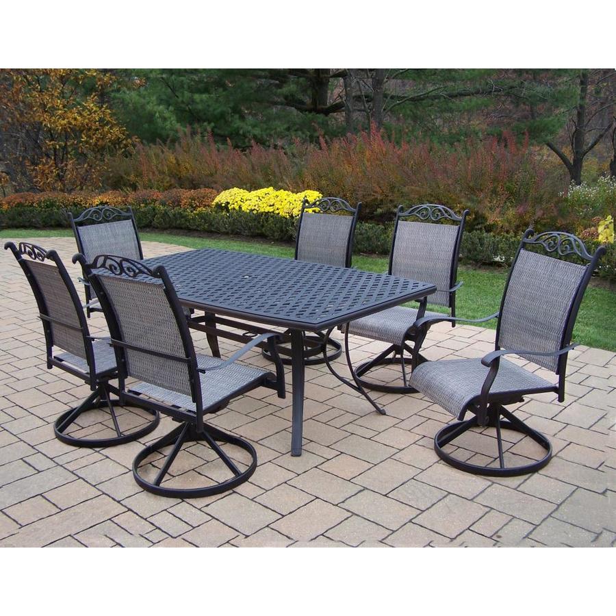 Oakland Living Cascade Sling 7-Piece Black Metal Frame ... Oakland Living Cascade Sling 7-Piece Black Metal Frame ... on Oakland Living Patio Sets id=12600