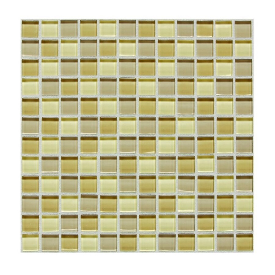 American Olean 12 X 12 Delfino Creme Brulee Glass Wall Tile At