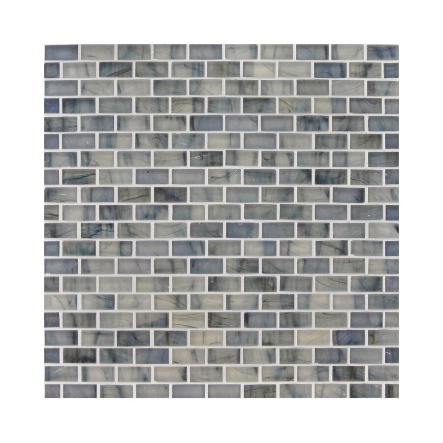 American Olean Visionaire Serenity Blue Brick Mosaic Glass Wall Tile   730575964932 