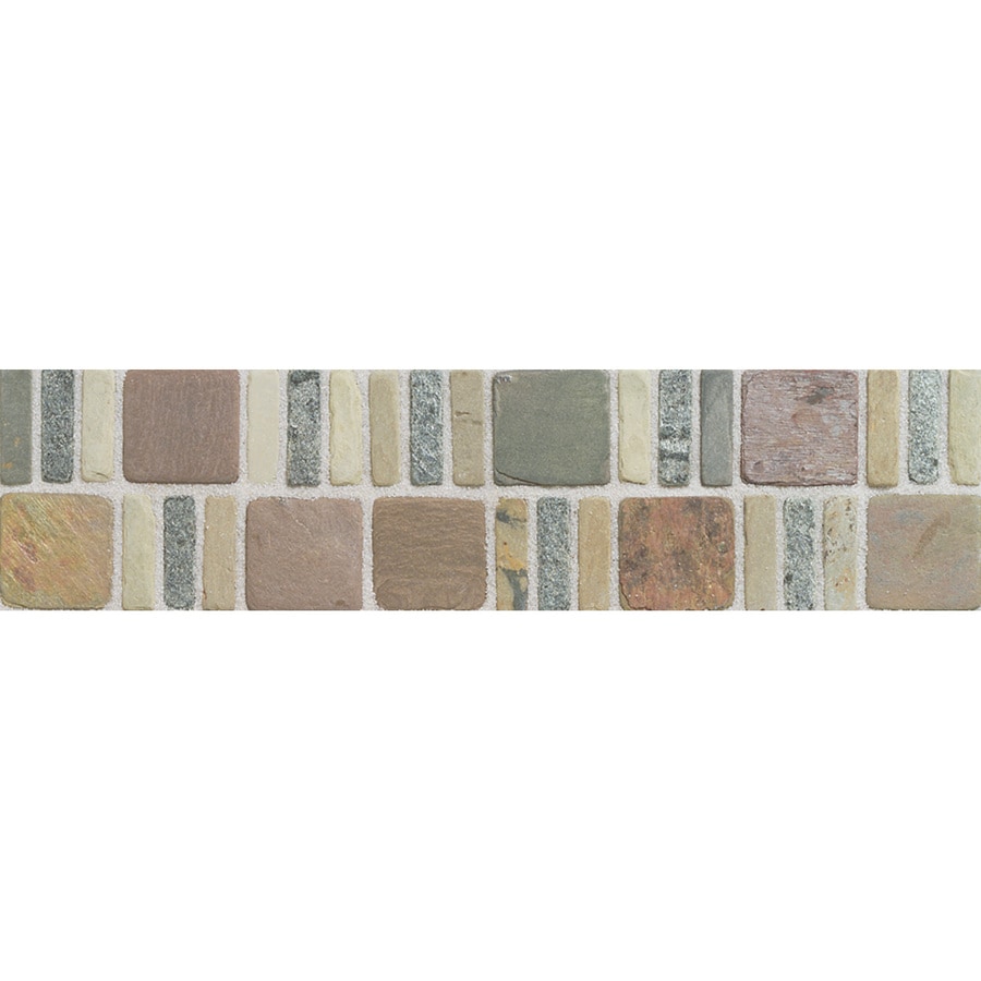American Olean TU79312BR1P 12-in x 3-in Multicolor Natural Slate Floor Tile