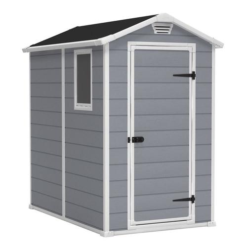 keter 4-ft x 6-ft manor gable storage shed in the vinyl