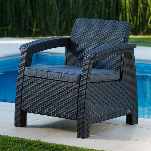 Keter Corfu Rattan Plastic Stationary Conversation Chair S With Keter Corfu Rattan Plastic Stationary