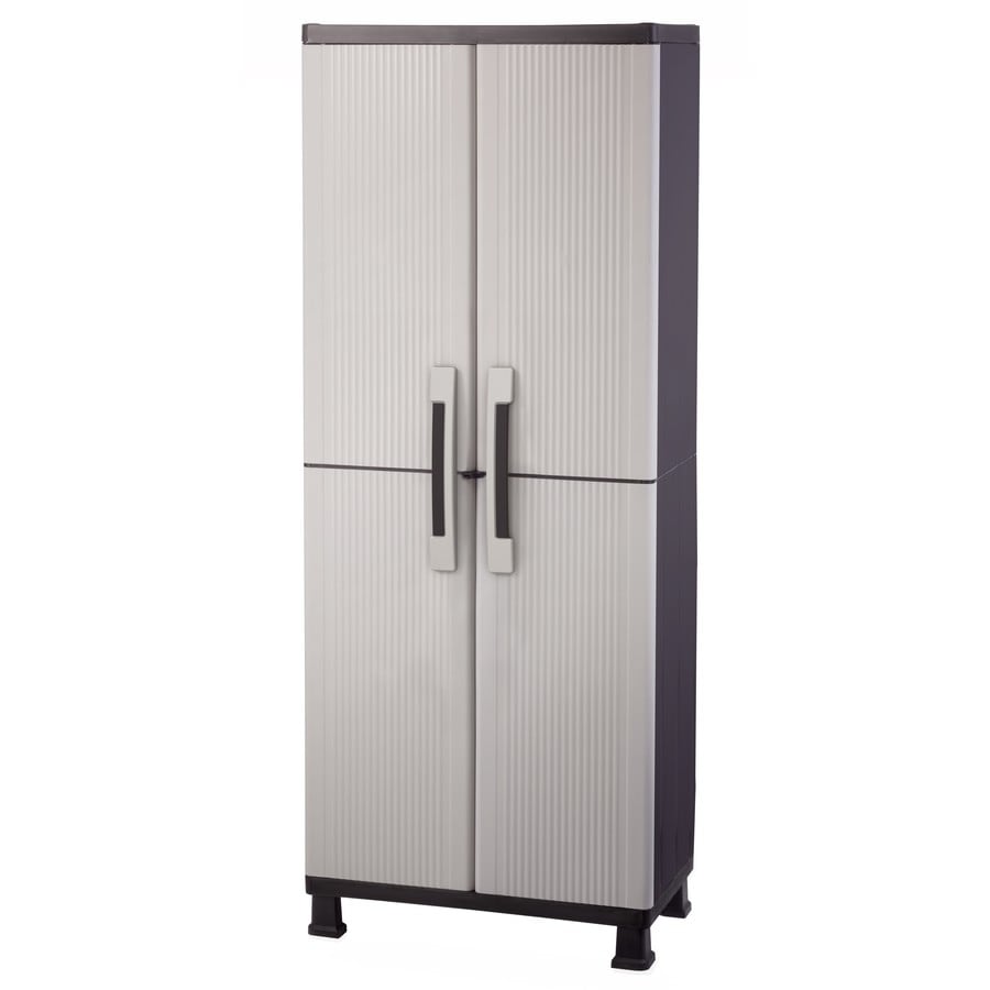 Keter Utility Cabinet 26 8 In W X 68 In H X 14 8 In D Plastic Freestanding Garage Cabinet In The Garage Cabinets Department At Lowes Com