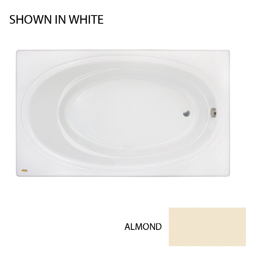 Jacuzzi NOV7242BUXXXXA Nova 42-in W x 72-in L Almond Acrylic Oval In Rectangle Reversible Drain