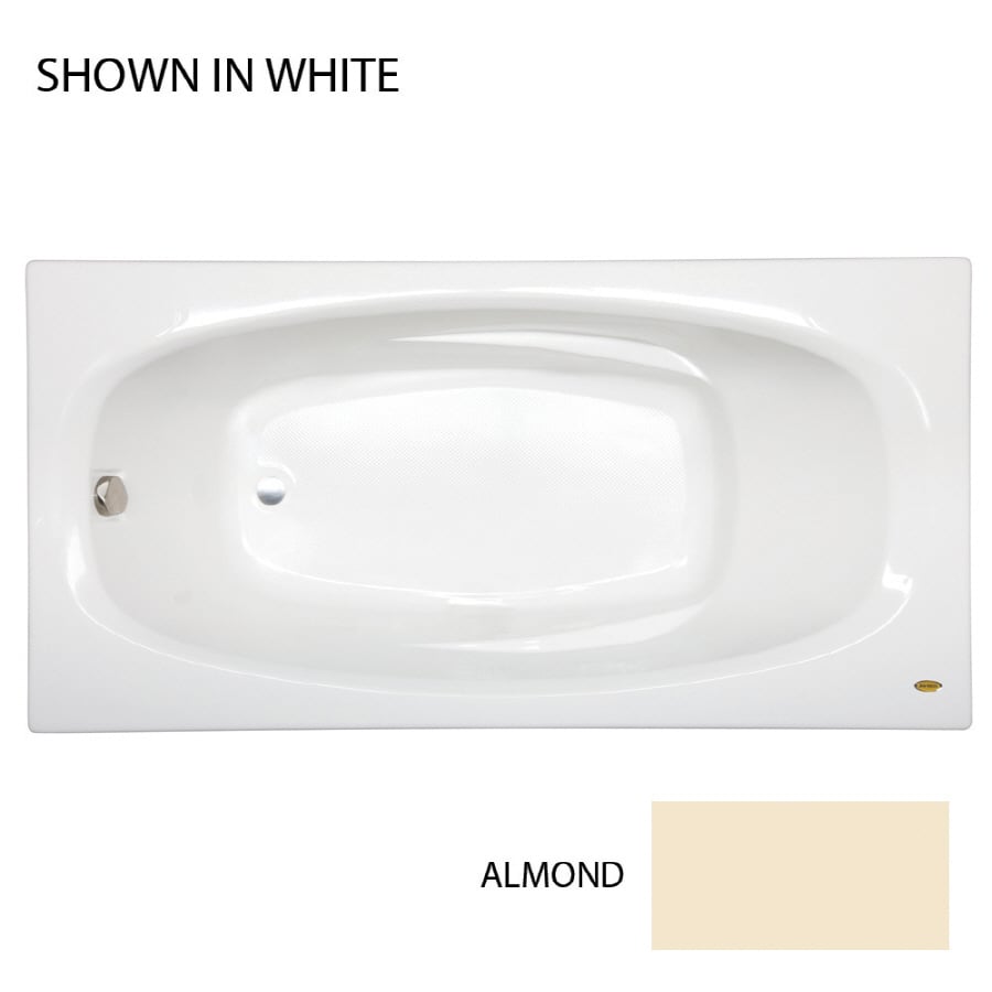 Jacuzzi AMI7236BUXXXXA Amiga 36-in W x 72-in L Almond Acrylic Oval In Rectangle Reversible Drain