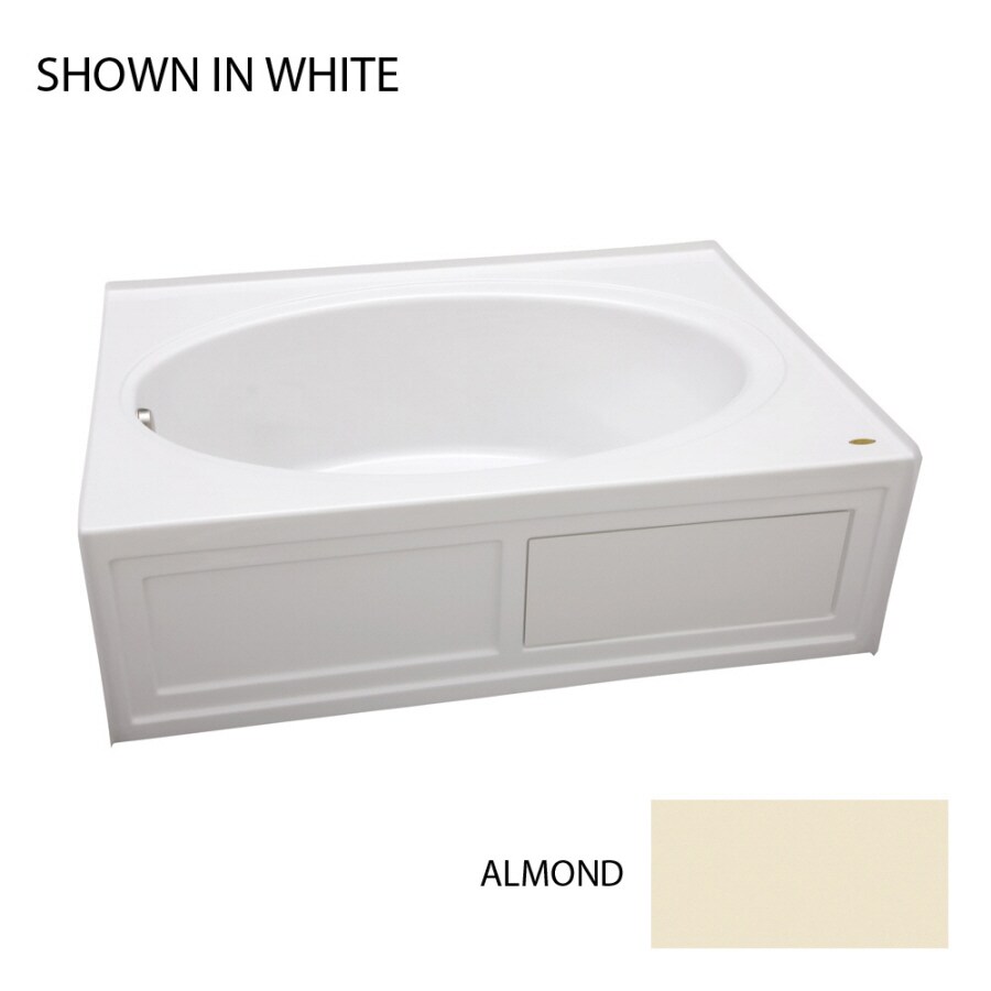 Jacuzzi NVS6042BLXXXXA Nova 42-in W x 60-in L Almond Acrylic Oval In Rectangle Left-Hand Drain