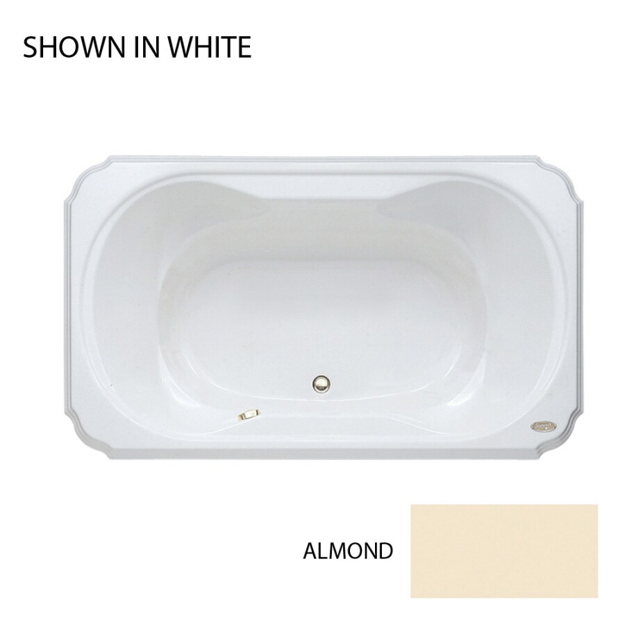 Jacuzzi 72"L x 42"W Almond Acrylic Tub in the Bathtubs department at