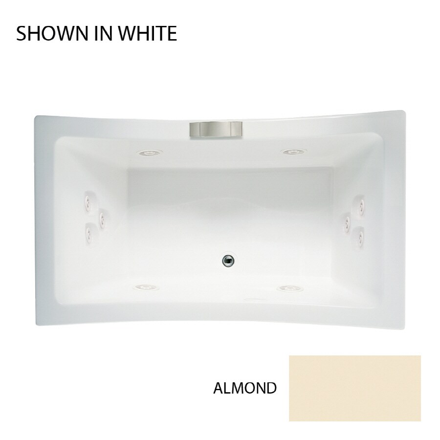 Jacuzzi ALL7242WCR4CHA Allusion 2-Person Almond Acrylic Rectangular Whirlpool Tub (Common: 42-in x 72-in; Actual: 26-in x 42-in x 72-in)