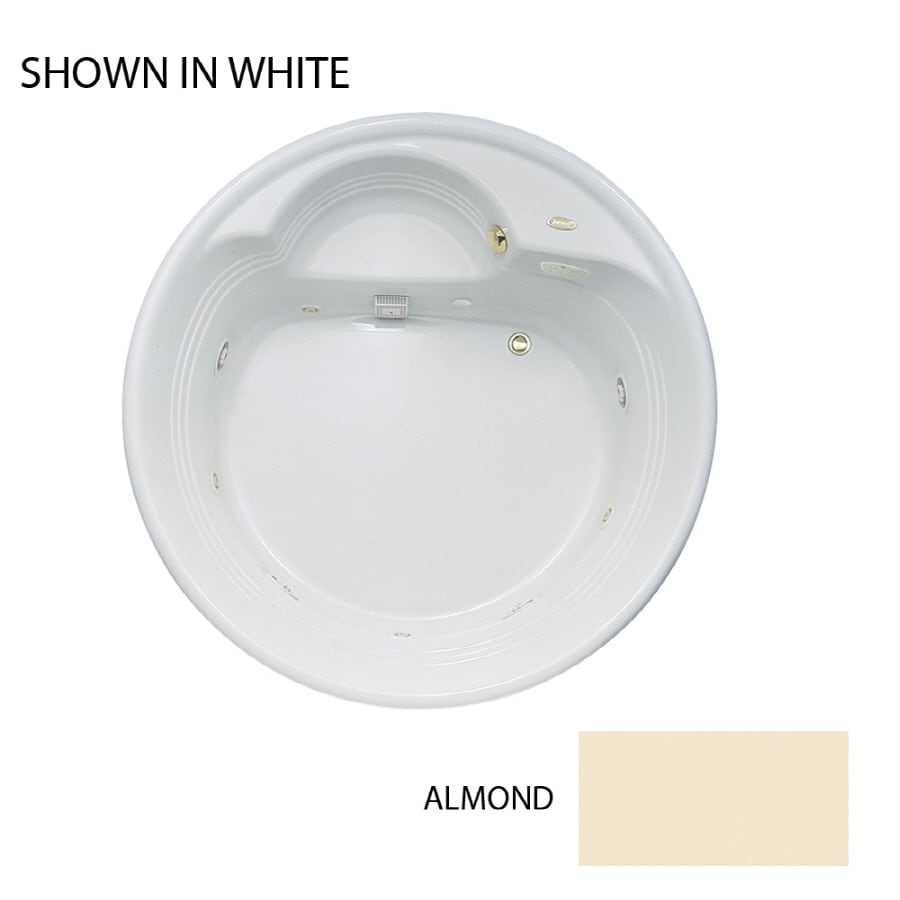 Jacuzzi EE35958 Cortina 2-Person Almond Acrylic Rectangular Whirlpool Tub (Common: 72-in x 72-in; Actual: 22.25-in x 72-in x 72-in)