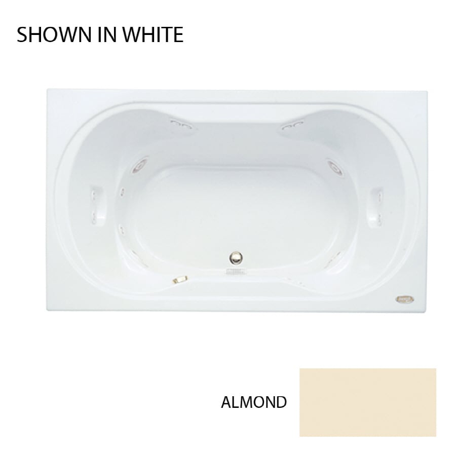 Jacuzzi REA7242WCR4CHA Real 2-Person Almond Acrylic Hourglass in Rectangle Whirlpool Tub (Common: 42-in x 72-in; Actual: 26-in x 42-in x 72-in)