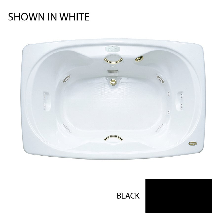 Jacuzzi EH90917 Sabella 2-Person Black Acrylic Hourglass In Rectangle Whirlpool Tub (Common: 47-in x 72-in; Actual: 26.5-in x 47-in x 72-in)