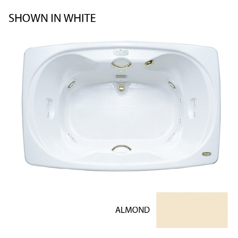 Jacuzzi EH90958 Sabella 2-Person Almond Acrylic Hourglass In Rectangle Whirlpool Tub (Common: 47-in x 72-in; Actual: 26.5-in x 47-in x 72-in)