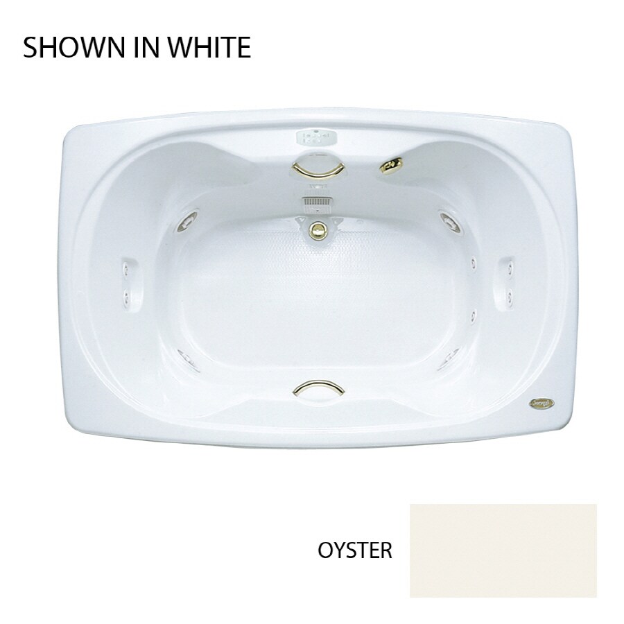 Jacuzzi EH90969 Sabella 2-Person Oyster Acrylic Hourglass In Rectangle Whirlpool Tub (Common: 47-in x 72-in; Actual: 26.5-in x 47-in x 72-in)