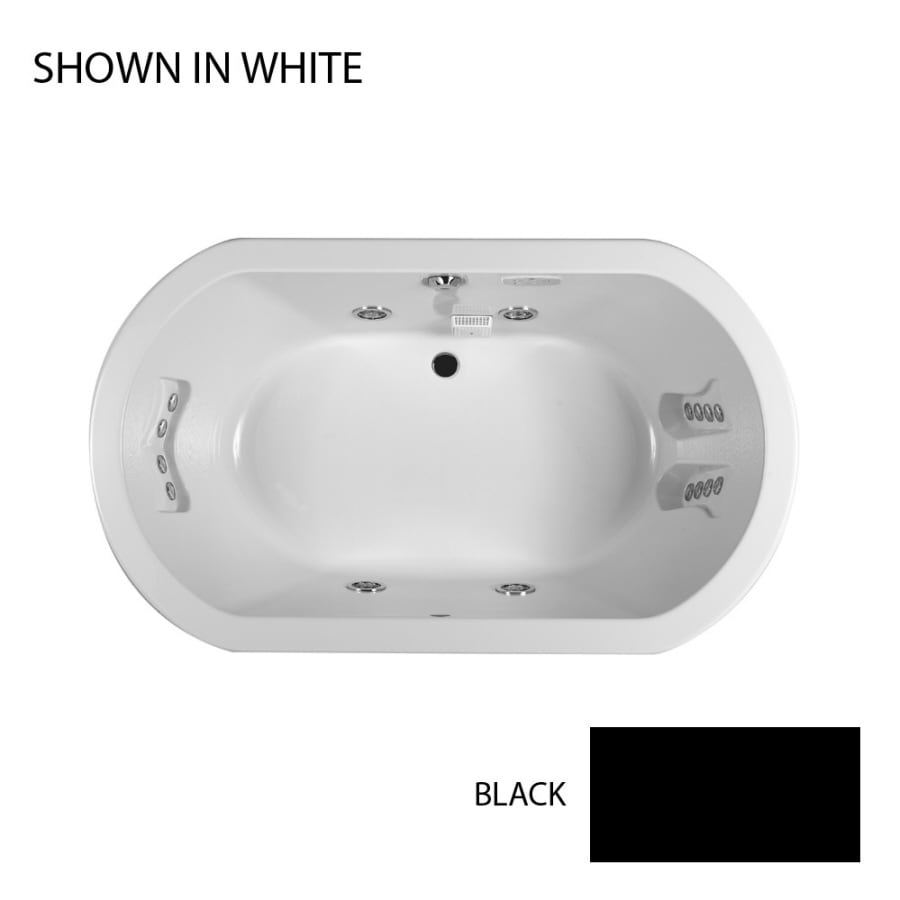 Jacuzzi DUE6642WCR4IHB Duetta 2-Person Black Acrylic Oval Whirlpool Tub (Common: 42-in x 66-in; Actual: 26-in x 42-in x 66-in)