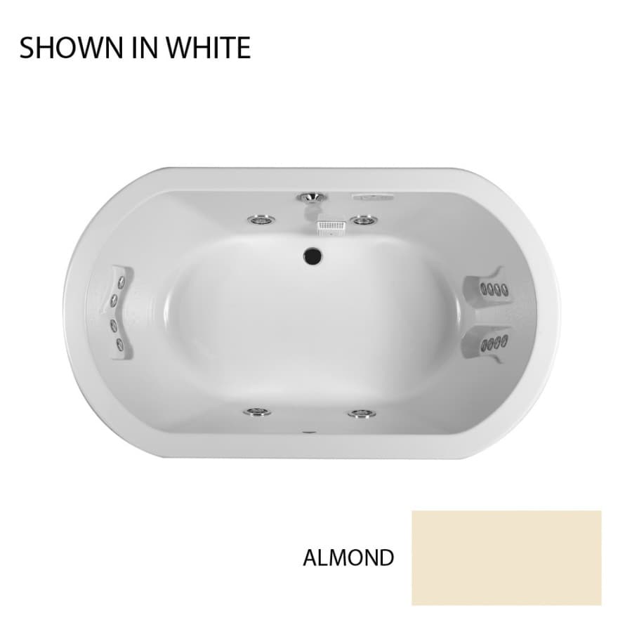Jacuzzi DUE7242WCR4IHA Duetta 2-Person Almond Acrylic Oval Whirlpool Tub (Common: 42-in x 72-in; Actual: 26-in x 42-in x 72-in)