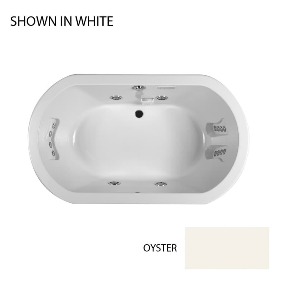 Jacuzzi DUE7242WCR4IHY Duetta 2-Person Oyster Acrylic Oval Whirlpool Tub (Common: 42-in x 72-in; Actual: 26-in x 42-in x 72-in)