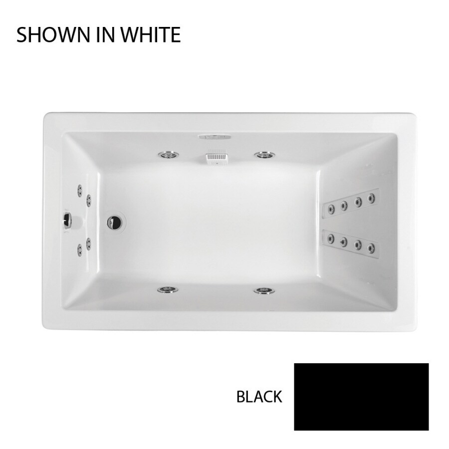 Jacuzzi ELA6636WLR4IHB Elara Black Acrylic Rectangular Whirlpool Tub (Common: 36-in x 66-in; Actual: 26-in x 36-in x 66-in)