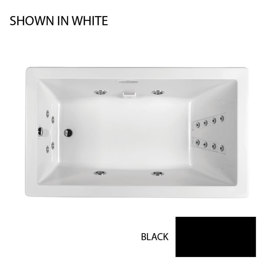 Jacuzzi ELA7242WLR4IHB Elara Black Acrylic Rectangular Whirlpool Tub (Common: 42-in x 72-in; Actual: 26-in x 42-in x 72-in)