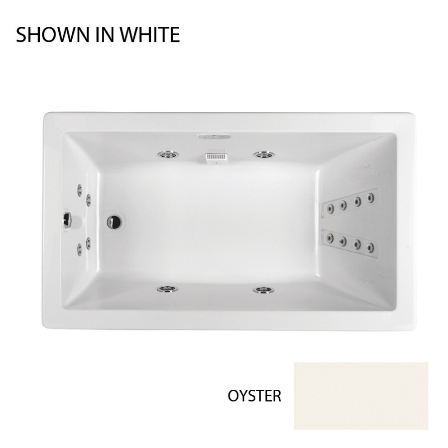 Jacuzzi ELA7242WLR4IHY Elara Oyster Acrylic Rectangular Whirlpool Tub (Common: 42-in x 72-in; Actual: 26-in x 42-in x 72-in)