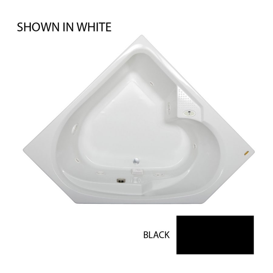 Jacuzzi TRS6060WCR2CJB 60"L x 60"W x 20-3/4"H Tara 2-Person Black Corner Whirlpool Tub