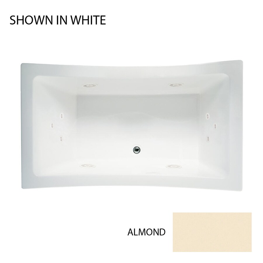 Jacuzzi ALL6636WCR5IHA Allusion 2-Person Almond Acrylic Rectangular Whirlpool Tub (Common: 36-in x 66-in; Actual: 26-in x 36-in x 66-in)
