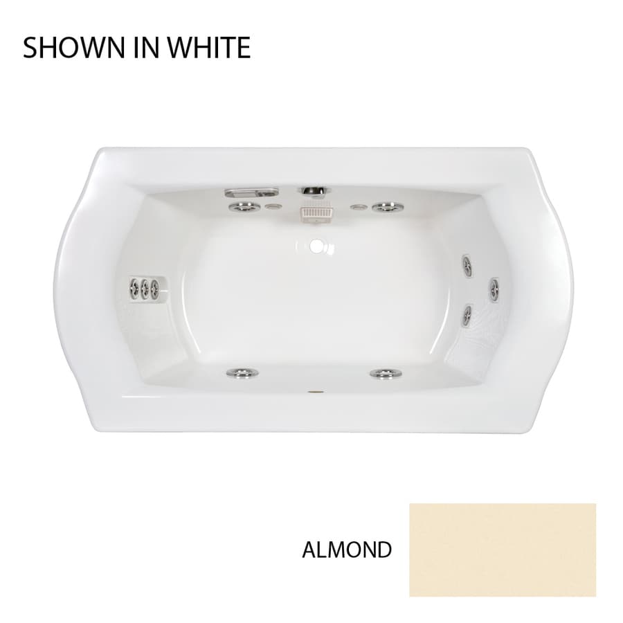 Jacuzzi SAL6636WCR5CHA Salerno 2-Person Almond Acrylic Rectangular Whirlpool Tub (Common: 36-in x 66-in; Actual: 25-in x 36-in x 66-in)