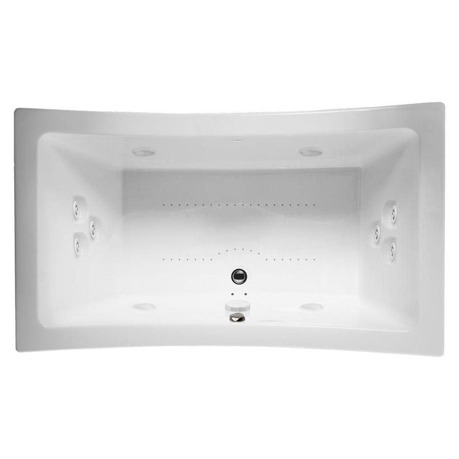 Jacuzzi ALL7236CCR4IWW Allusion 72-in L x 36-in W x 26-in H 2-Person White Acrylic Rectangular Drop-In Whirlpool Tub and Air Bath