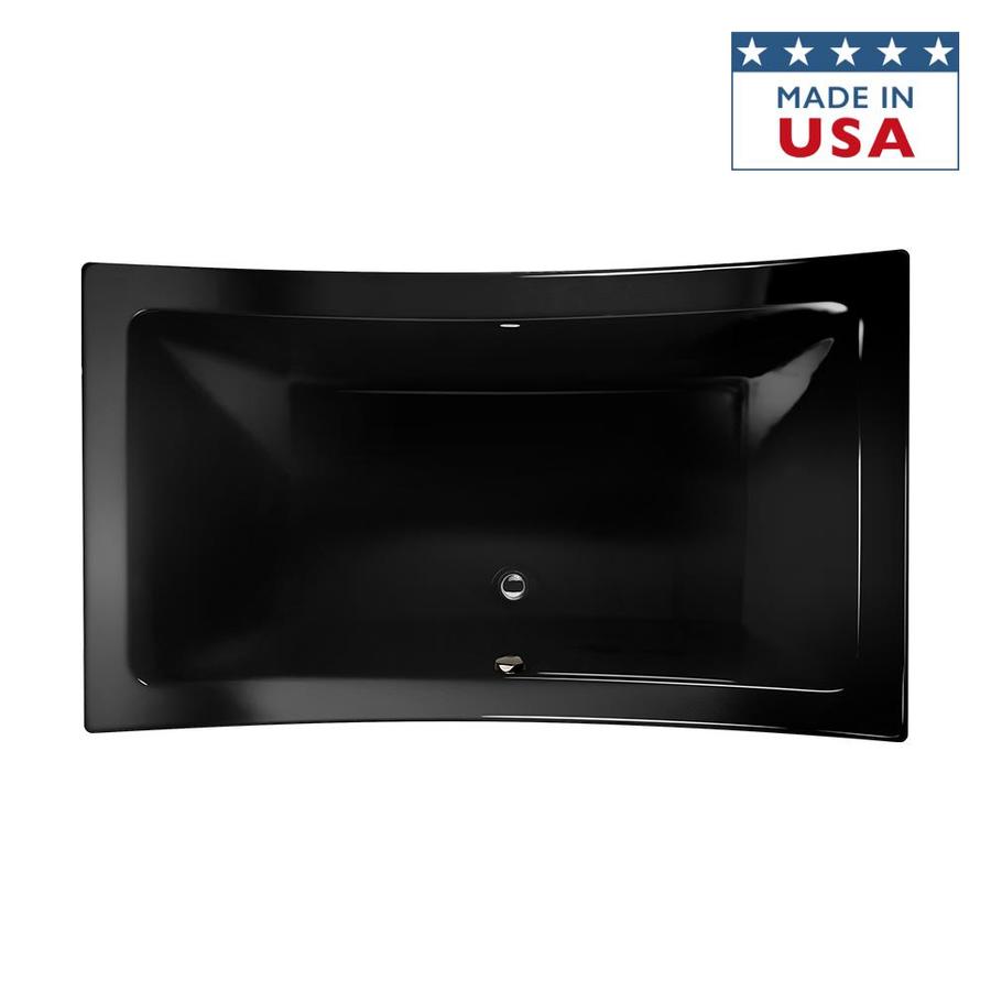 Jacuzzi ALL7242BCX2CXB Allusion Black Acrylic Rectangular Drop-In Bathtub with Front Center Drain (Common: 42-in x 72-in; Actual: 26-in x 42-in x 72-in)
