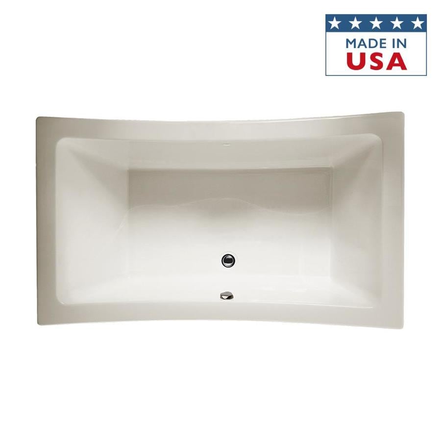 Jacuzzi ALL7242BCX2CXY Allusion Oyster Acrylic Rectangular Drop-In Bathtub with Front Center Drain (Common: 42-in x 72-in; Actual: 26-in x 42-in x 72-in)