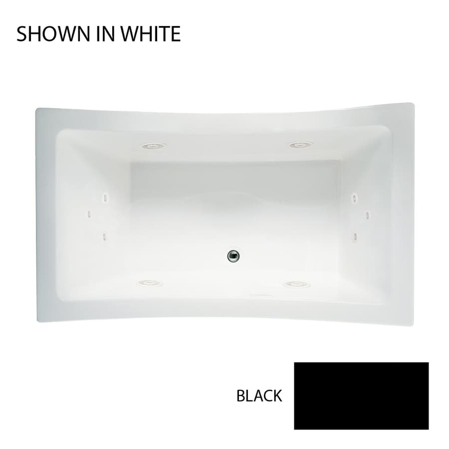 Jacuzzi ALL7242WCR4CWB Allusion 2-Person Black Acrylic Rectangular Whirlpool Tub (Common: 42-in x 72-in; Actual: 26-in x 42-in x 72-in)