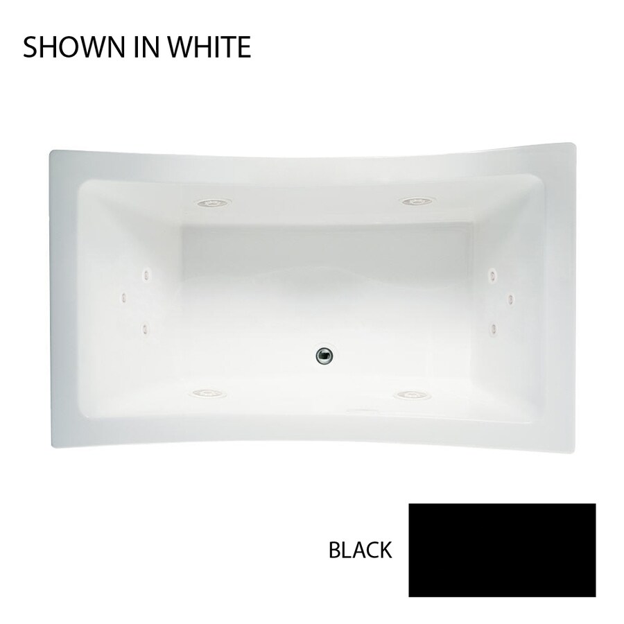 Jacuzzi ALL7242WCR4IWB Allusion 2-Person Black Acrylic Rectangular Whirlpool Tub (Common: 42-in x 72-in; Actual: 42-in x 42-in x 72-in)