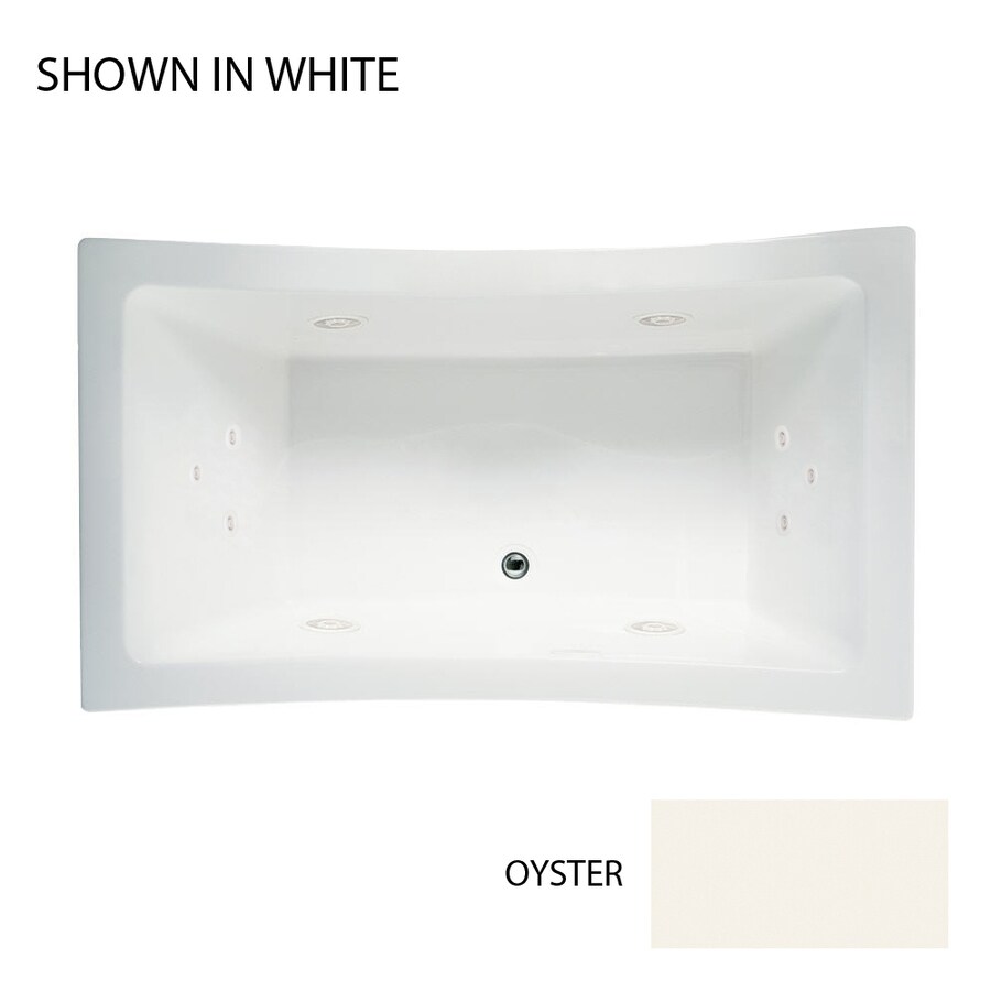 Jacuzzi ALL7242WCR5IWY Allusion 2-Person Oyster Acrylic Rectangular Whirlpool Tub (Common: 42-in x 72-in; Actual: 42-in x 42-in x 72-in)