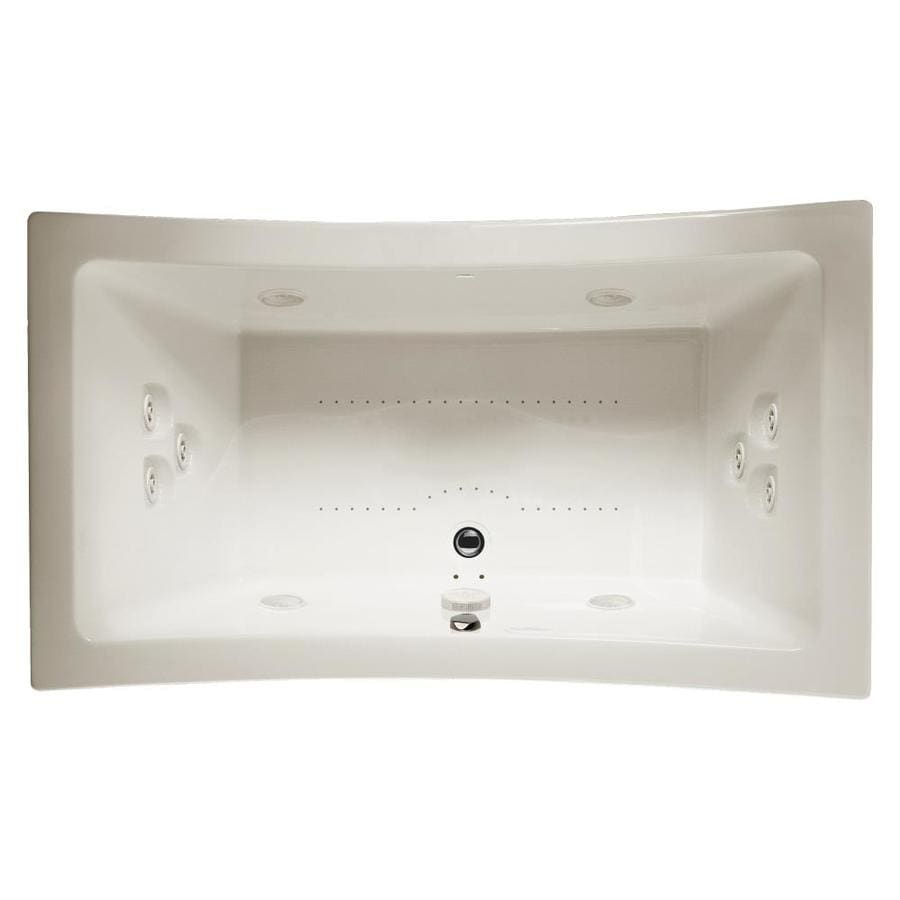 Jacuzzi ALL7242CCR4CWY Allusion 72-in L x 42-in W x 26-in H 2-Person Oyster Acrylic Rectangular Drop-In Whirlpool Tub and Air Bath