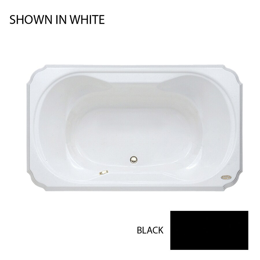 Jacuzzi BEL6042BCXXXXB Bellavista Black Acrylic Hourglass in Rectangle Drop-In Bathtub with Center Drain (Common: 42-in x 60-in; Actual: 26-in x 42-in x 60-in)