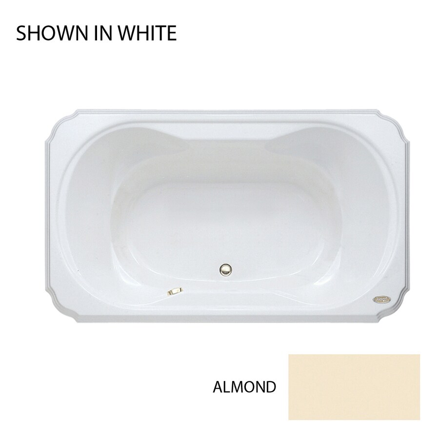 Jacuzzi BEL6642BCX2CXA Bellavista 42-in W x 66-in L Almond Acrylic Hourglass In Rectangle Front Center Drain