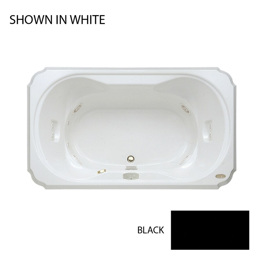 Jacuzzi BEL6642WCR4IHB Bellavista 2-Person Black Acrylic Hourglass In Rectangle Whirlpool Tub (Common: 42-in x 66-in; Actual: 26-in x 42-in x 66-in)
